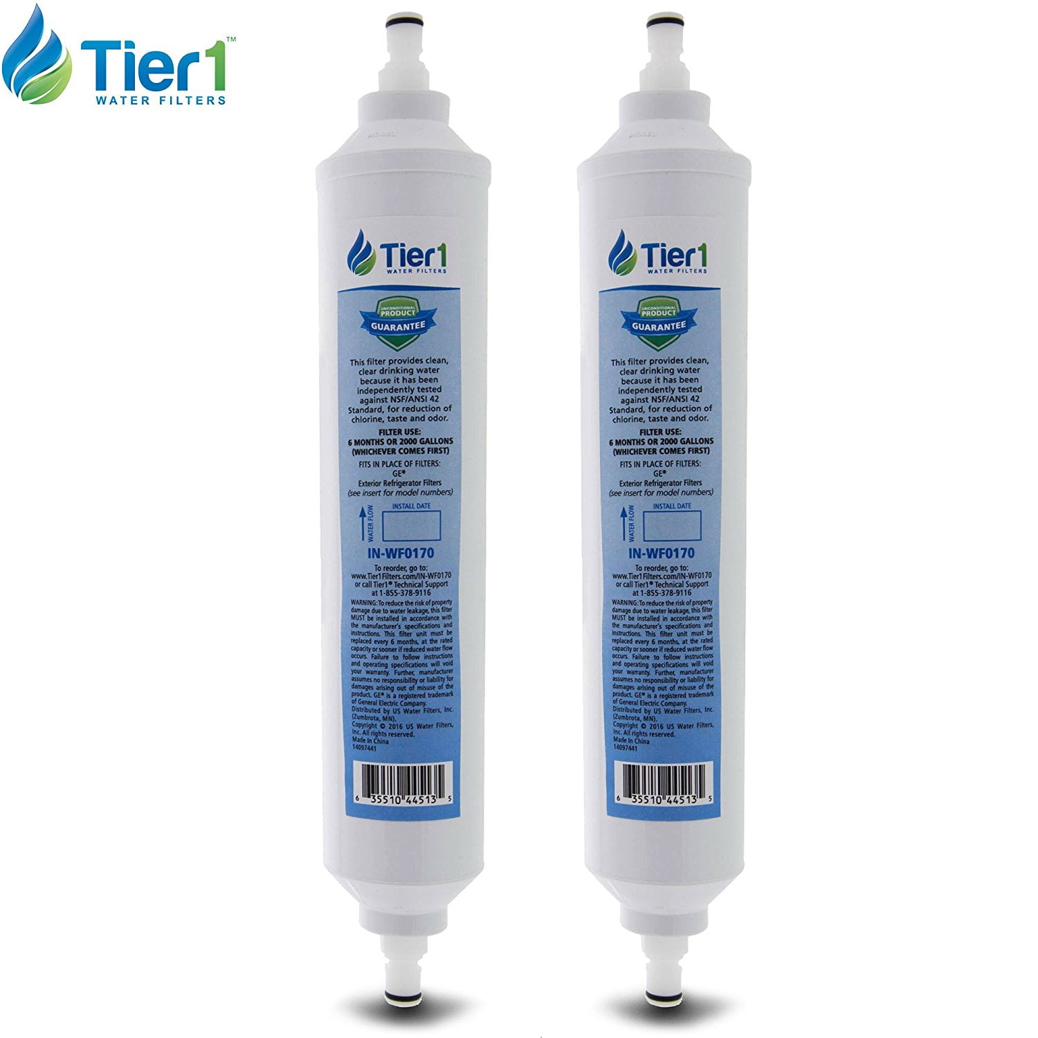 GE GXRTQR SmartWater Comparable Inline Water Filter Cartridge 2 Pack by Tier1