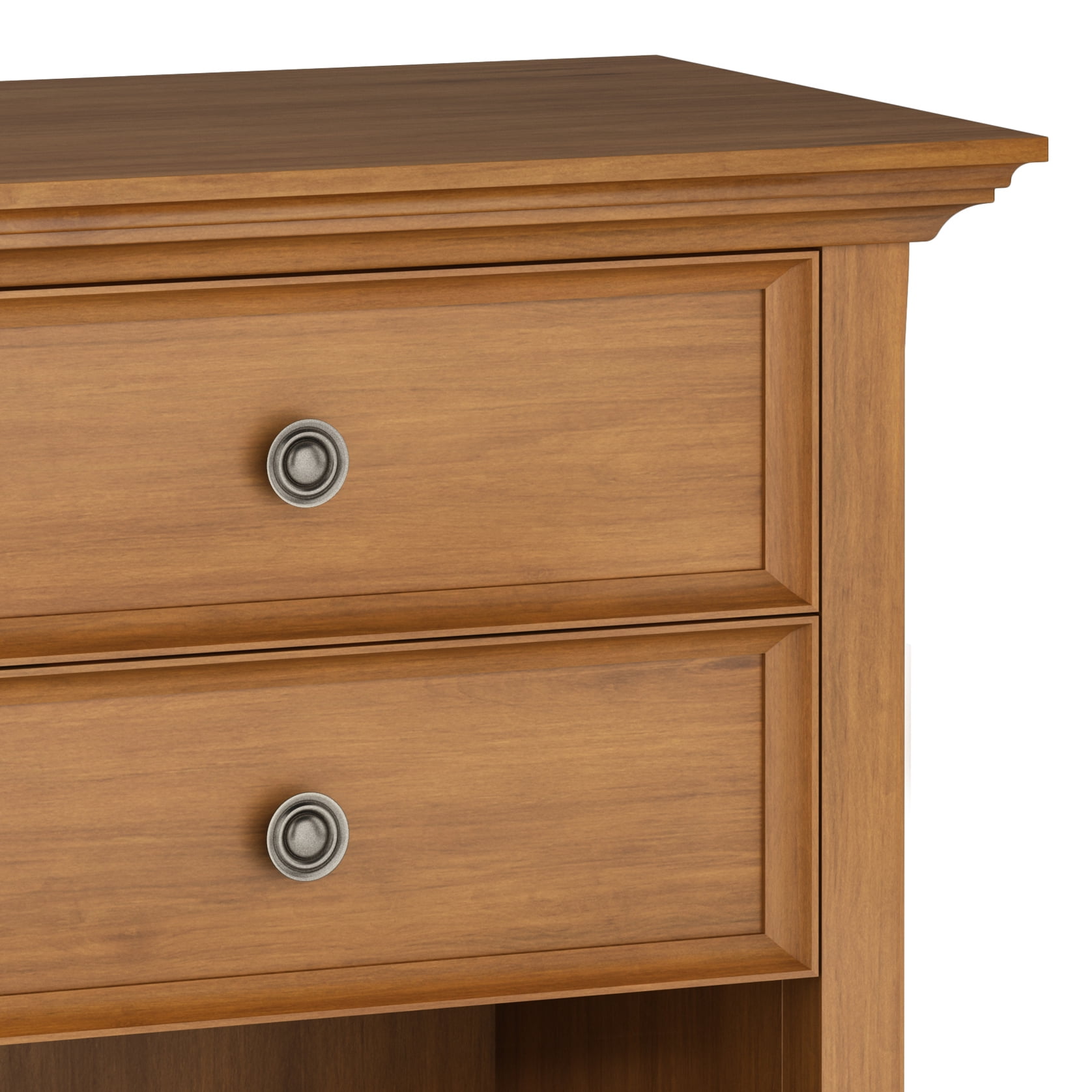 Amherst 24 inch Wide Solid Wood Transitional Bedside Table in Light Golden Brown