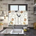 thumbnail image 4 of Yayeee Kitchen Curtains Tier Pair Light Filtering 27"x24" Rod Pocket Short Cafe Window Panel, Halloween Smiley Ghosts, 4 of 7