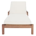 thumbnail image 5 of SAFAVIEH Couture Donnamaria Eucalyptus Wood Outdoor Chaise Lounge, Natural/White, 5 of 16