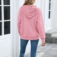 thumbnail image 7 of Ounisa Women Solid Basic Fleece Letter Loose Hoodie Sweatshirt Long Sleeve Kangaroo Pocket Drop Shoulder Pullovers Top, 7 of 7