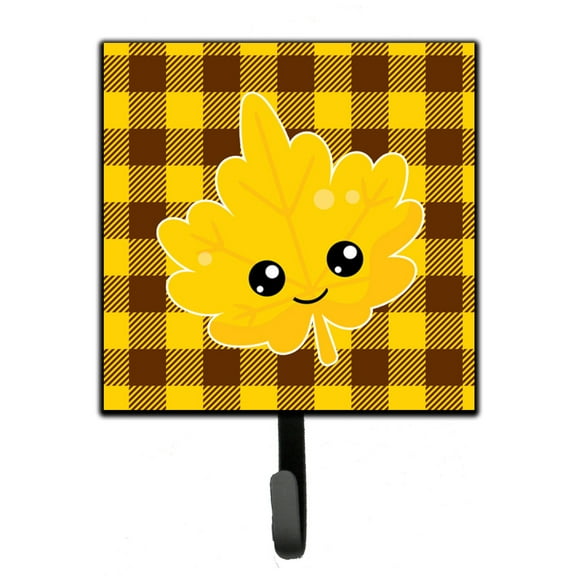 Carolines Treasures BB7110SH4 Fall Leaf on Gingham Leash or Key Holder Single Hook multicolor