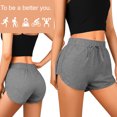 thumbnail image 5 of URATOT 2 Pack L Cotton Yoga Short Women Summer Running Gym Sports Waistband Shorts with Pockets, Black, Dark Grey, 5 of 7