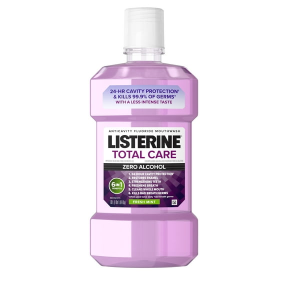Listerine Total Care Zero Alcohol-Free Mouthwash/Mouth Rinse, Fresh Mint, 1 L