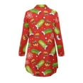 thumbnail image 4 of Yuyamidu Xmas Cucumber Button Up Nightgowns Size 2XL Christmas Long Sleeve Night Shirts for Women Sleepwear Red Postpartum Pajamas Dress Comfy Sleep Nightdress, 4 of 7