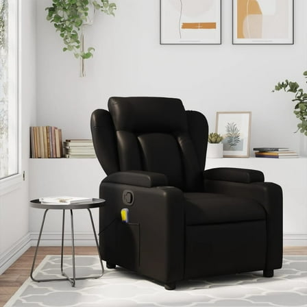 vidaXL Massage Recliner Chair Black Faux Leather