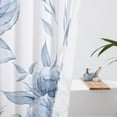 thumbnail image 3 of Blue and Grey Boho Watercolor Floral Shower Curtain, Ink Painting Style Blossom & Leaf Shower Curtains for Chic Elegant Bathroom, Artistic Fabric Cloth Flower Shower Curtain, 72x72, 3 of 6