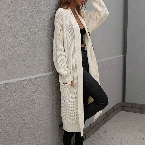 Outfit Sueter Blanco Largo Mujer Combinar Sueter Largos De Moda