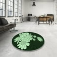 thumbnail image 3 of Ahgly Company Indoor Round Patterned Night Black Area Rugs, 4' Round, 3 of 6