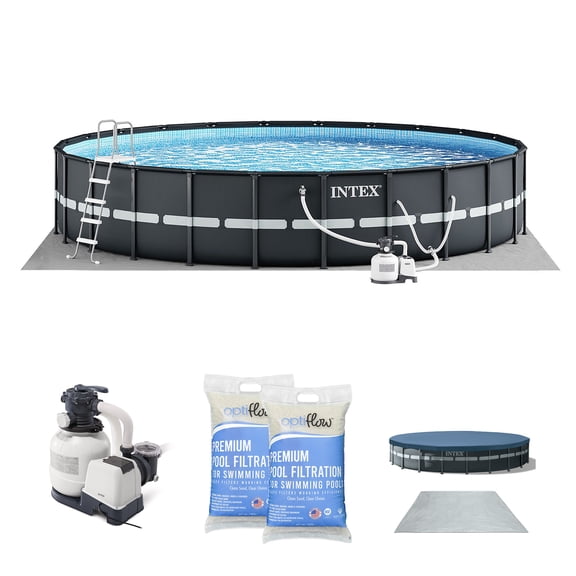 Intex Ultra XTR 24' x 52" Round Above Ground Pool & 2 Pack OptiFlow Filter Sand