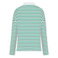 thumbnail image 6 of Axiiglly Long Sleeve Shirts for Women Trendy Striped Shirt Loose Crewneck Pullover Tunic Tops Casual Patchwork Soft Lightweight Sweatshirt, 6 of 8