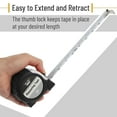 thumbnail image 5 of Mr. Pen- Tape Measure, 25-Foot, White, Steel Measuring Tape, Tape Measure with Fractions, 5 of 7