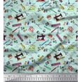 thumbnail image 1 of Soimoi Cotton Duck Fabric Scissor,Buttons & Machine Sewing Printed Fabric 1 Yard 56 Inch Wide, 1 of 3
