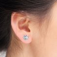thumbnail image 3 of Pendientes de plata S925 con gemas de diamantes blancos Pendientes de plata Pendientes pequeños Joyas, 3 of 4