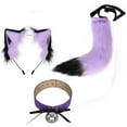thumbnail image 4 of Diadema con orejas de felpa Yuyangstore morado y negro, 4 of 8