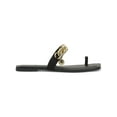 thumbnail image 2 of INC Womens Peetie Faux Leather Chain Slide Sandals, 2 of 3