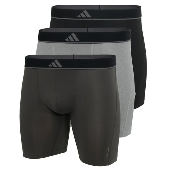 adidas men's boxer shorts, 3-pack - Boxer Briefs, Active Micro Flex Eco, logo, solid colour Black/Grey M (Medium)