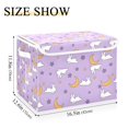 thumbnail image 5 of Yayeee Collapsible Storage Bin with Lid Fabric Closet Decorative Basket with Handles, Purple Cartoon Rabbit Pattern, 5 of 7