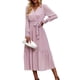 thumbnail image 1 of Vestido Bohemio Maxi Floral PRETTYGARDEN de Manga Larga y Escote en V Rosa Talla M, 1 of 6