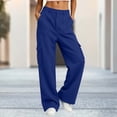 thumbnail image 3 of Atkumj Cargo Pants Women with Multi Pocket Stylish Button Sweatpants Women Casual Solid Color Wide Leg Pants for Fall Winter S, 3 of 8