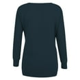 thumbnail image 4 of ibuvkizy Long Sleeve Shirts for Women,Tops for Women Trendy,Oversized Tshirts Shirts for Women Solid Workout Sweatshirts Casual Basic Long Sleeve Shirt Classic V-Neck Tops Navy,XL, 4 of 4