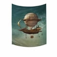 thumbnail image 1 of Funny 3D Steampunk Hot Air Balloon Cotton Linen Tapestry Wall Art Home Decor, Tapestries Wall Hanging Art Sets, 60W X 80L Inch, 1 of 3