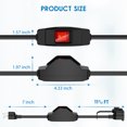 thumbnail image 7 of Costech 12 FT Extension Cord with Waterproof Switch, 1875W 15A 125V Grounded Outlets Plugs with Safety Cover, 7 of 7