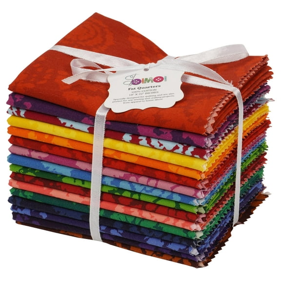 Soimoi 16 Pc Fat Quarter Bundle,Tie DyePrint 18"x 22"DIY Patchwork-100% CottonPre-Cut Quilting Fabric Multicolor