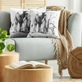 thumbnail image 5 of Ambesonne Animal Throw Pillow Cover 2 Pack, Big Mammal Sketch, 24", Charcoal Grey White, 5 of 5