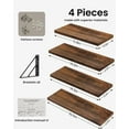 thumbnail image 4 of BAYKA Wall Shelves for Bedroom Decor, Floating Wall Shelves for Living Room Kitchen Storage, Wall Mounted Rustic Wood Floating Shelves for Kids Books, Corner Shelf for Bathroom(Rustic Brown，Set of 4), 4 of 12