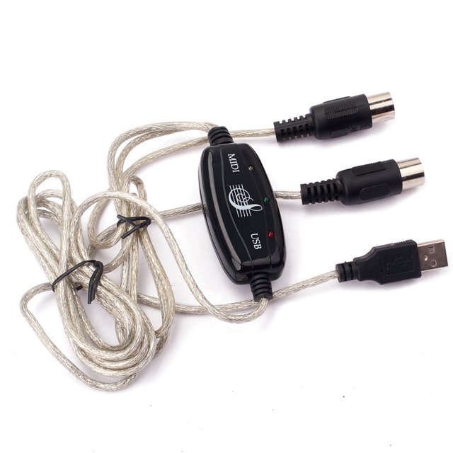Yuarrent Cable USB Convertidor de cable profesional Controlador incorporado PC a teclado de música Cable Instrumentos musicales electrónicos Accesorios para instrumentos musicales