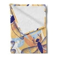 thumbnail image 2 of Dragonfly Soft Flannel Fleece Throw Blanket, Uneven Big Repetitive Winged Bug 2 Pairs of Patched Wings Flying Orange Blobs, Cozy Plush for Indoor and Outdoor Use, 70" x 90", Multicolor, by Ambesonne, 2 of 5
