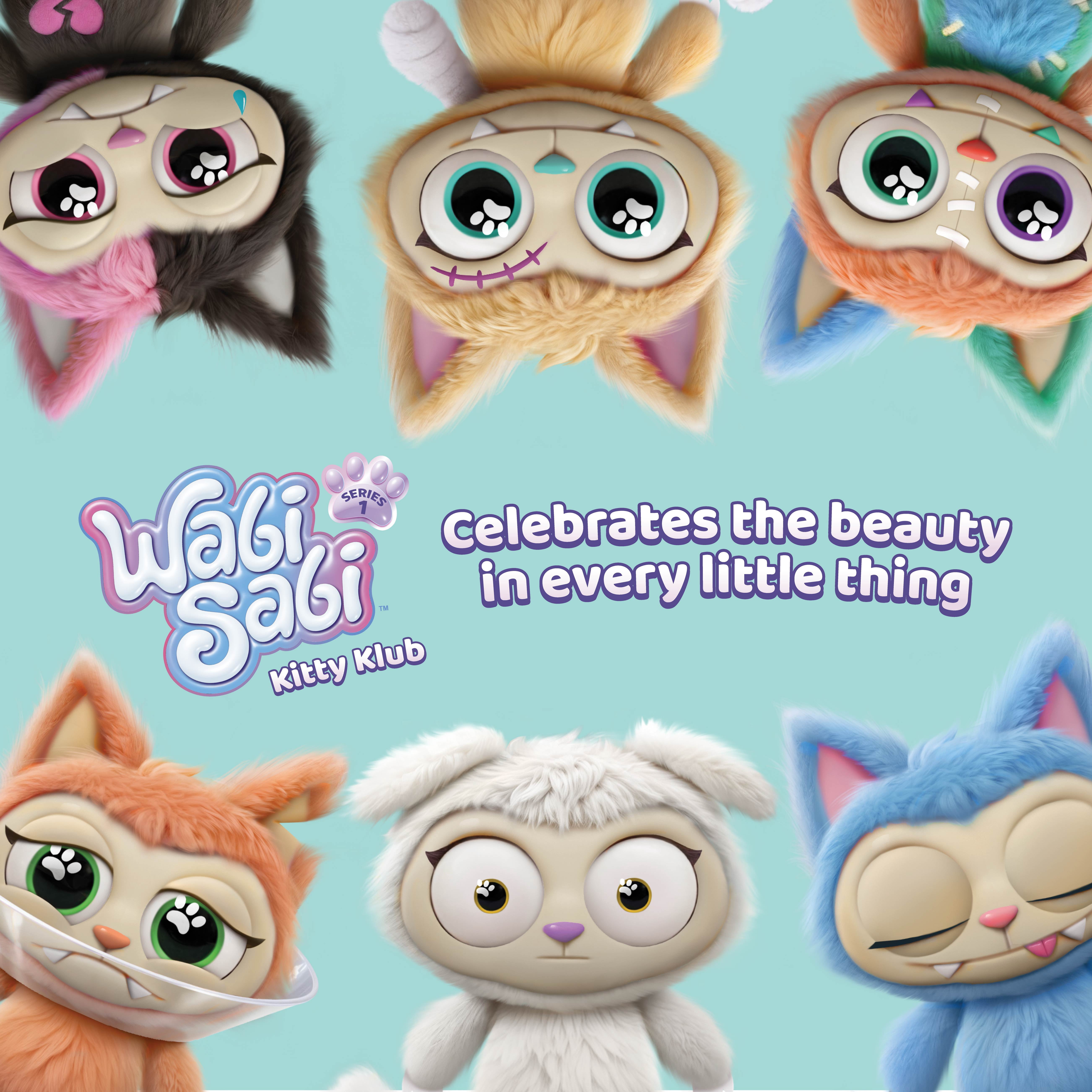 Wabi Sabi Kitty Club Mystery Plush Toys - 5in Blind Box Cat Plushie Keychain