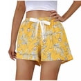 thumbnail image 5 of Tnhcen Women's Polyester Casual Elastic Waist Print Pajama Shorts Summer Sleepwear Loose Fit Home Wear Free Size Comfortable Bed Pants, 5 of 5