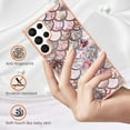thumbnail image 2 of Nalacover Slim Case for Samsung Galaxy S24 Ultra, Fish Scale Marble Pattern Phone Case for Women Girls Compatible with MagSafe, TPU Shockproof Scratch Resistant Protection Cover, Pink Scales, 2 of 5