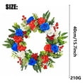 thumbnail image 3 of Pedty Summer Wreaths,Wreath for Front Door,4Th of July Independence Day Red White Blue Flower Wreath for Wall Window Party Wedding Decor Spring Summer Decoration for Front Door Home Decor (Blue), 3 of 7