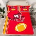 thumbnail image 2 of Feelyou American Sports Lover Full Size Sheets, Est Sleep Football Bed Sheets, Red Gold Abstract Line Sheet Sets, Super Cozy Room Decor, 4 Pieces, 2 of 7