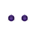 thumbnail image 3 of Clara Pucci 0.5Ct Natural Amethyst Round Cut VVS1 Screw Back Stud 14k Solid hypoallergenic Gold Designer Earrings For February, 3 of 7