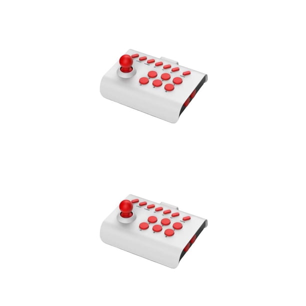 Bearachild Joystick inalámbrico Suministros para juegos Base antideslizante Computadora TV Mano de obra fina Control Stick Pieza reemplazada Blanco rojo 2Conjunto