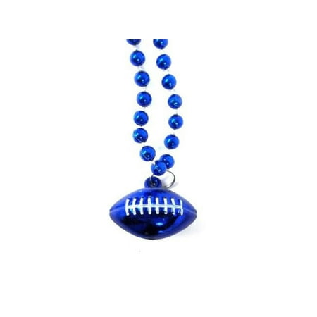 Blue Football Shape Mardi Gras Bead Beads Necklace Party Favor