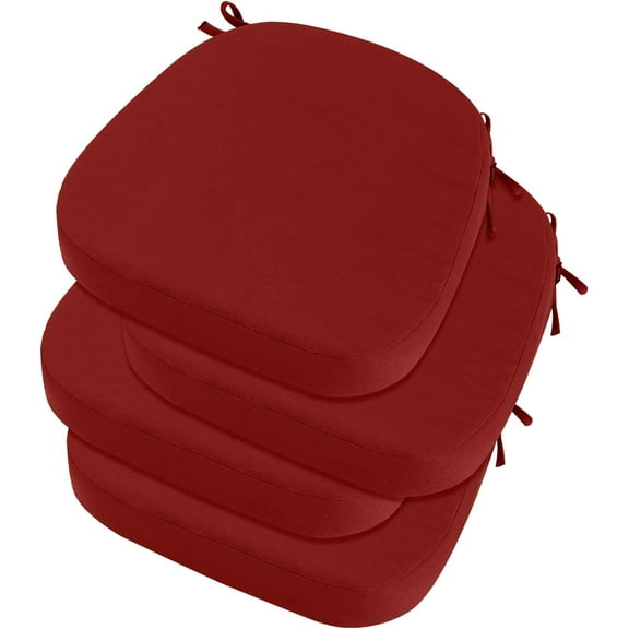 Outdoor Chair Cushions Set of 4, 17" x 17" x 3" Thick Patio Furniture Outdoor Seat Cushions Waterproof with Ties, Dining Pads
