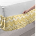 thumbnail image 2 of Yellow Chevron Bed Skirt, Hand Drawn Aztec Pattern Motif with Dashed Lines, Elastic Bedskirt Dust Ruffle Wrap Around for Bedding Decor, 4 Sizes, Mustard White, by Ambesonne, 2 of 2