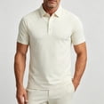 thumbnail image 2 of hoksml Men's Cooling Quick Dry Mesh Short Sleeve Collared Shirt 3 Button Placket Raglan Sleeve Breathable Golf Top for Business Daily Outdoor Travel, 2 of 7