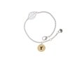 thumbnail image 2 of Delight Jewelry Goldtone Disc 1/2'' Initial - r - - Silvertone Leaf Delicate Bracelet, 6.25+1.75", 2 of 4