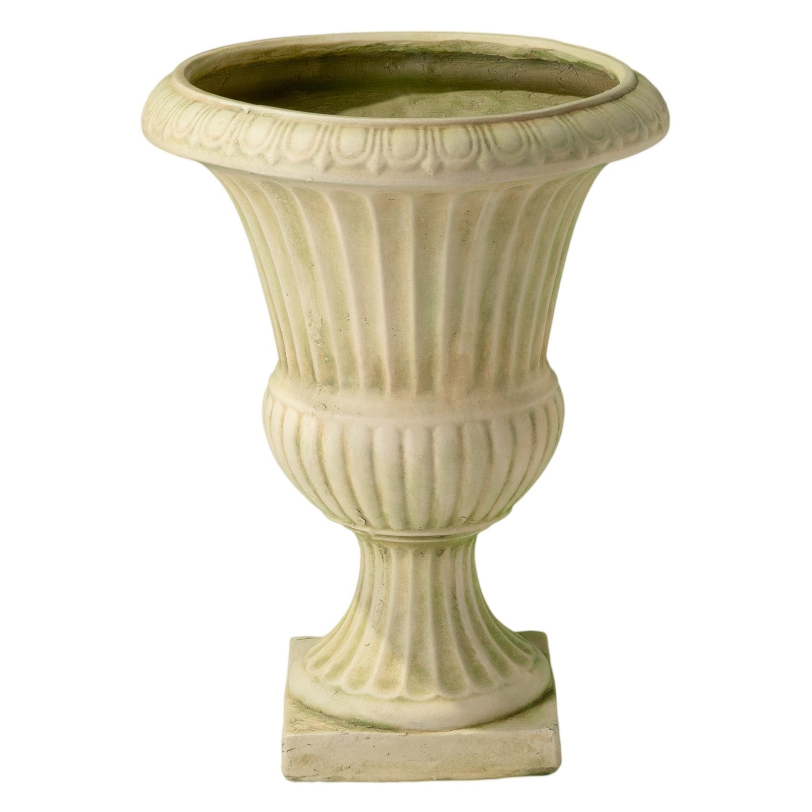 Ulysses 22.5 in. White with Green Moss Urn Planter by NFusion