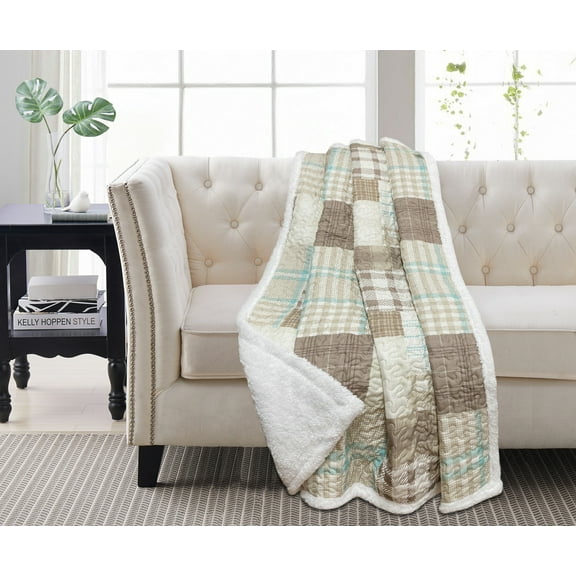 Aubin Patchwork Sherpa Throw