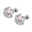 Silver, variant on 1 Pair Moon Stud Earrings Pink Heart Crystal Ear Helix Conch Cartilage Piercing