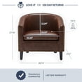 thumbnail image 5 of Modern Contemporary Upholstered Barrel Tub Club Accent Chair, Brown, 5 of 6