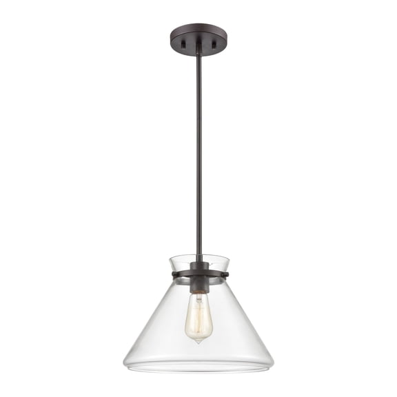 Elk Home 12-Inch Wide Mickley Pendant, Transitional, Oiled Bronze