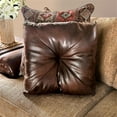 thumbnail image 5 of Furniture of America Morgan Faux Leather T-cushion Pillow Back Sofa in Brown, 5 of 8